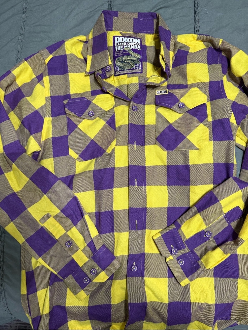 Dixxon The Mamba Men’s Yellow & Purple Plaid Flannel Shirt